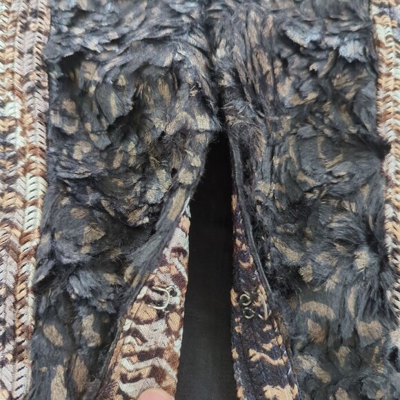 Alberto Makali Faux Fur Trim Open Front Cardigan Missoni Jacket With Belt Size M - Picture 6 of 12